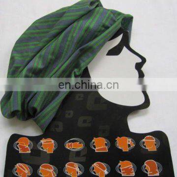 Stripe Printed 100% Polyester Seamless Customize multifuntion Bandana Cap