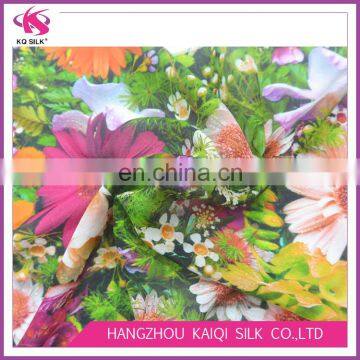 Floral Digital Print Cotton Silk Colorful Silk Blend Cotton Fabric Silk Fashion Fabric for Lady Dress photo-2