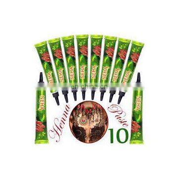 10 cone box 1 Pack Neha Fast henna cone strong & Stable Temporary Art Tattoo tube Neha Herbal Fast Henna Mehandi Strong Red Tube