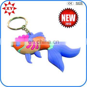 Hot sales cheap 3d soft pvc keychain with fish shape