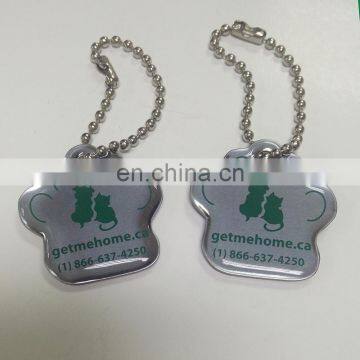 lovely double sided paw shape metal dog tags