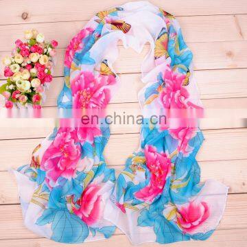 Wholesale New Design Fashion Printing Flora Chiffon Scarf