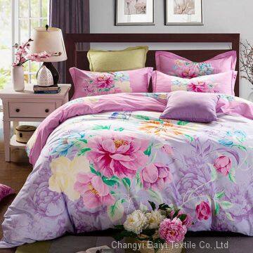 100% Microfiber duvet cover, 70-120GSM custom printed microfiber bed sheets and adult bedding set