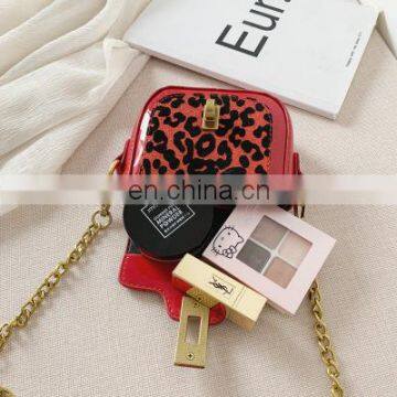 2020 Spring PU Leather Cross Body Handbag for Kids Girl Fashion Children Girl Leopard One-Shoulder Chain Bags photo-5
