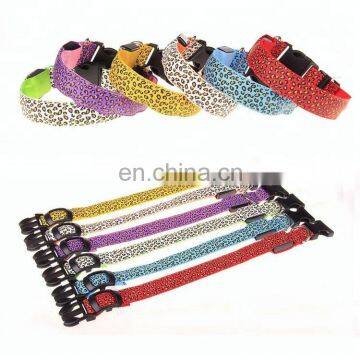 Factory Wholesale Leopard Print Dog Cat Safety Glow Flashing Led Pet Collar photo-2