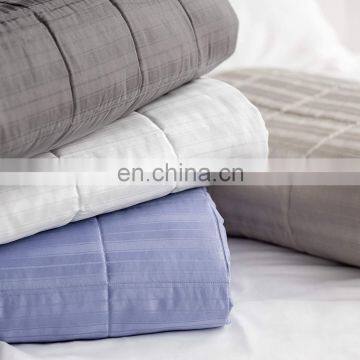 100% Cotton Sateen Woven Stripe Quilt 500 Thread Count Premium Modern Bedspread photo-6