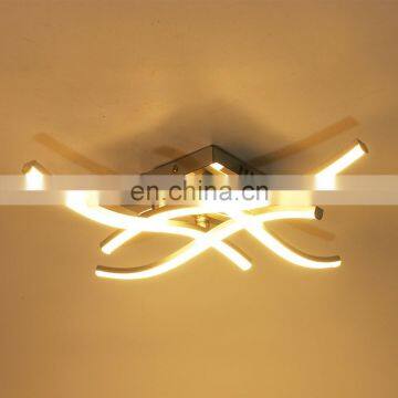 LED ceiling light three or four prong wave living room lamp bifurcation shaped chandelier ceiling lamp bedroom lamp