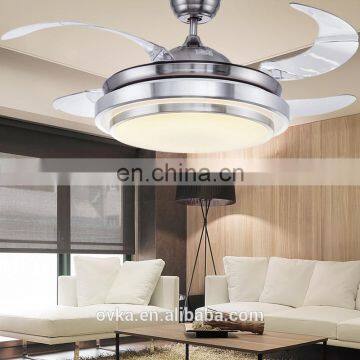 Factory Direct Living Room Restaurant Bedroom Silver LED Fan Lights Modern Minimalist Chandelier Ceiling Fan Light photo-3