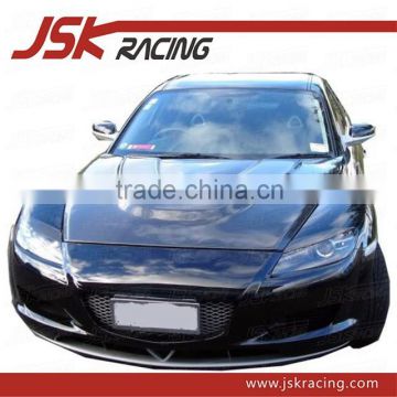 2003-2009 CARBON FIBER HOOD WITH SINGLE HOLE FOR MAZDA RX8 (JSK180209)