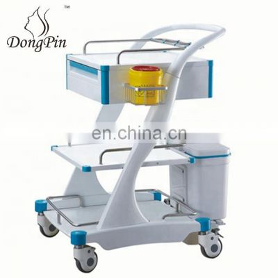 High-strength alloy ABS  3 layers tool trolley cart emergency trolley  for hospital