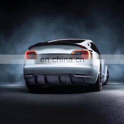 Carbon! New for Model 3 Full Set Carbon Material Rear Diffuser Car Parts for TSL Rear Lip for Model3 photo-3
