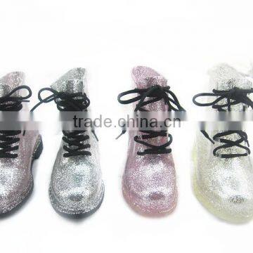 PVC Transparent Sparkly Martin Rain Boots For Women