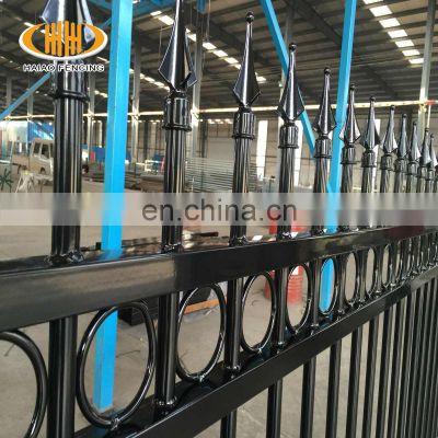 8ft length 6ft height black galvanized steel fence panels/ black aluminum fence panel