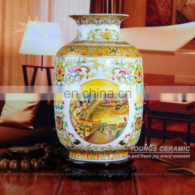 Retail And Wholesale Antique Chinese Famille Rose Ceramic Porcelain Gold Flower Vases