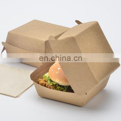 Biodegradable kraft paper burger hamburger box