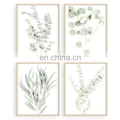 Green Botanical Plant Wall Art Minimalist Painting Set of 4/6 Plant Wood Wall Decor Pictures 8