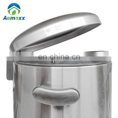 Прочная корзина для мусора на педали с специальным дизайном, удобная ручка, нержавеющая сталь с порошковой покраской 410, металлическая мусорная корзина для кухни photo-4