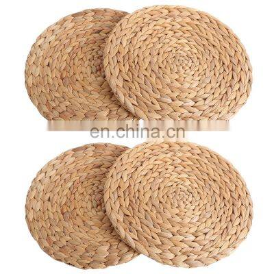 100% Natural Round Water Hyacinth Place mat/ High Quality Water Hyacinth Woven Wicker Table Place mat