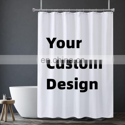 Wholesale 3D Custom Design Printing Polyester Shower Curtain Set for Bathroom