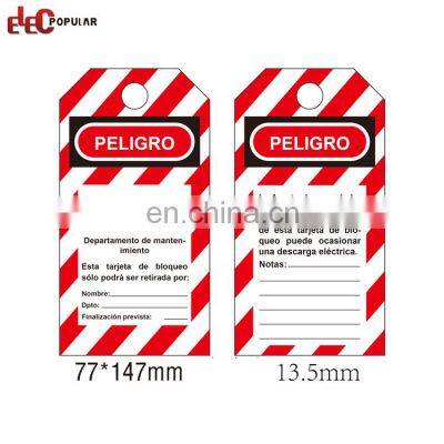 OEM Custom Made Safety Plastic Warning Signs Label Safety PVC Lockout Tags