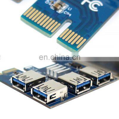 High-speed Pci-e 1 To 4 Riser Card Usb3.0 Converter Extender Pcie1x To 16x Slot Adapter photo-2