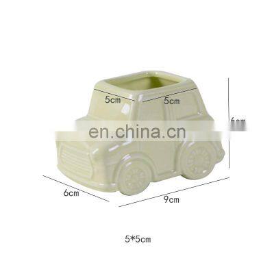 Home Decor Accessories Simple And Creative Macaron Car Moving Planter Flower Small Plant Pot For Indoor Outdoor Plants