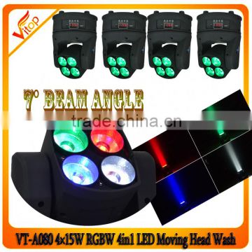 DJ light 4in1 rgbw 4x12w mini led wash moving head