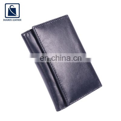 Factory Direct Sale New Arrival Matching Stitching Snap Closure Type Genuine Leather Women Wallet at Reasonable Price