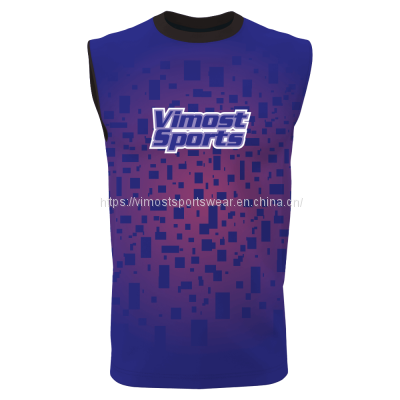 100% polyester full custom sleeveless t-shirts with dye sublimation printing