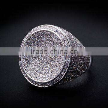 Round Shape CZ Micro Pave Setting Wedding for Bride Very Big Deluxe Statement Ring photo-3