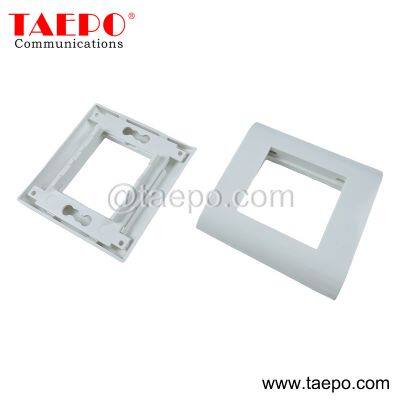 Sample Free 80x80mm 2 port RJ45 network French faceplates applicable with faceplate insert and keystone jack