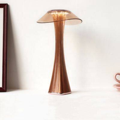 Led USB Rechargeable 3 colors Stepless dimming Table Lamp Room Reading Bedroom Touch Desk Lamp Decor Bar Atmosphere Night Lights