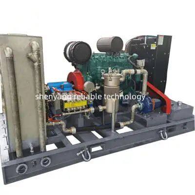 1000bar Electric Motor High Pressure Triplex Plunger Pump Electric Diesel High Pressure Water Jet Blasting Machine