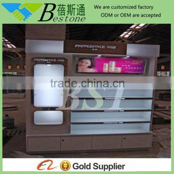 retail shop wooden shelf display cosmetic