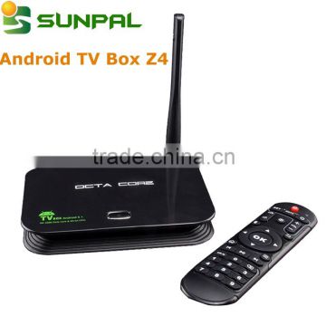 Low price android5.1Rockchip RK 3368 Octa-Core(1.5GHZ) TV Box z4 android smart tv box full hd media player support oem packaging