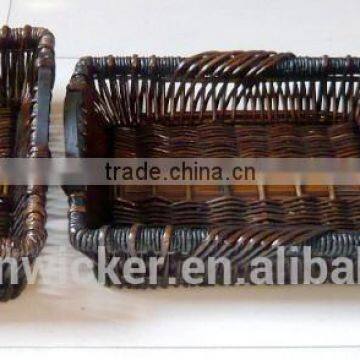 wicker basket with wooden handle, corn leaf basket wholesale