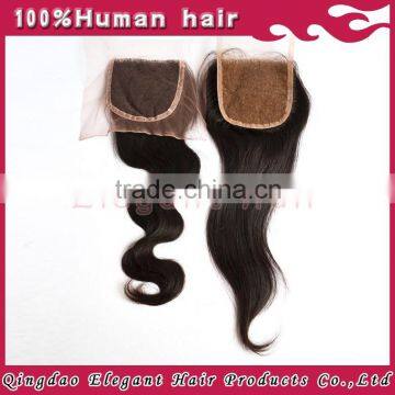 Most popular human hair lace closure, high quality grade 6a unprocessed brazilian remy hair top closure