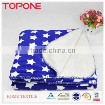 Decorative plain desig home stars digital print blanket