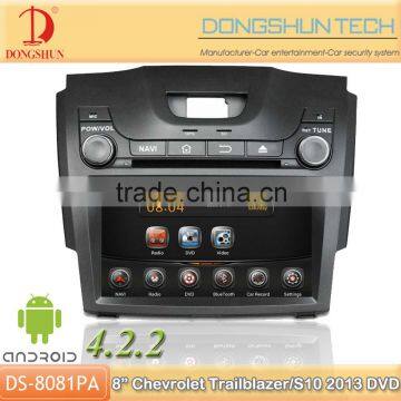 8" Chevrolet S10/Trailblazer 2013 pure android 4.2.2 car DVD GPS with WIFI/3G