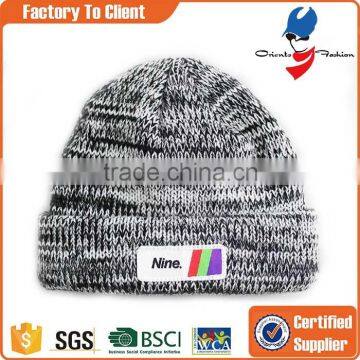 heather beanies with marrowed patch, oem logo heather beanies