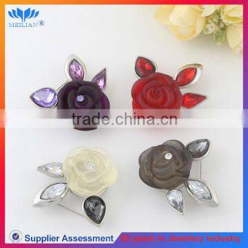 Cute metal flower resin felt brooch