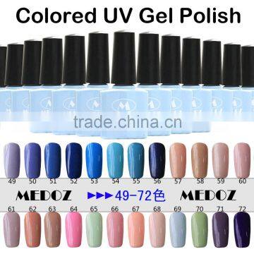 2014 HOT nail art Colored UV Gel Polish,15ml/1KG soak off/ON-Step soack off color uv gels,120 fashion colors NO. 49-72