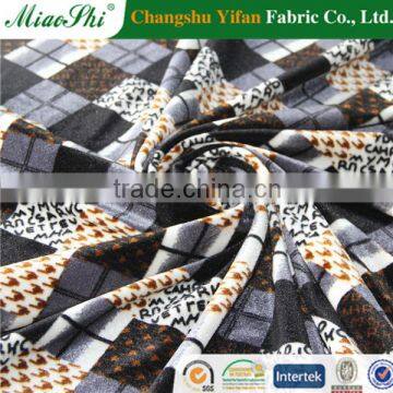 2014 Hot Sell Korean Soft Spandex Printed Velvet for Clothes