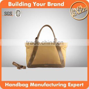 3443 Durable Nylon Fabric Laides Tote Bag with PU Trims Hot Sale Design