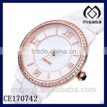 fashion super thin case wristwatches for women ceramic*ceramic thin case wristwatches