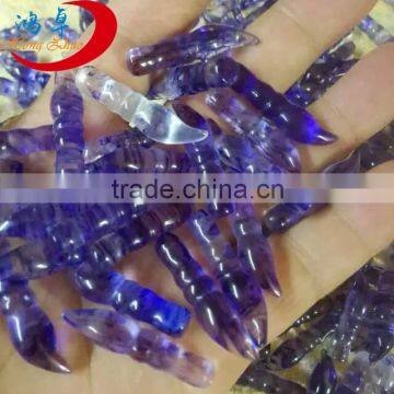 Bulk wholesale natural blue quartz crystal point pendant