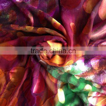 Burn-out silk rayon chiffion satin fabric