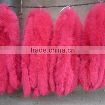 Hot sale real dyed fox fur trimming for garment