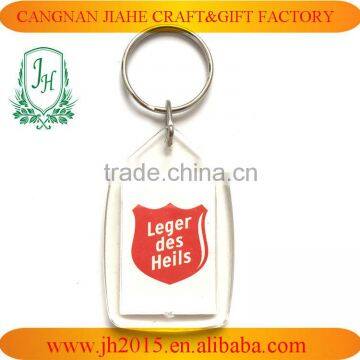 wholesale plastic keychain promotional acrylic keychain with logo insert blank keychain