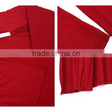 Fahion Side Vents Detail Long Sleeves Red Color Top For Girls photo-6